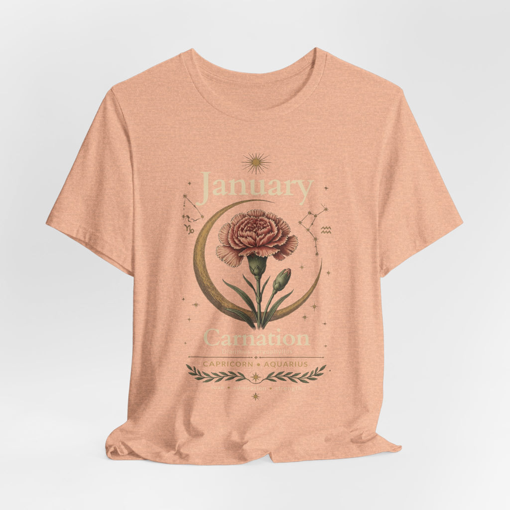 January Birth Flower - Carnation T-Shirt — Birth Month Flower Tee