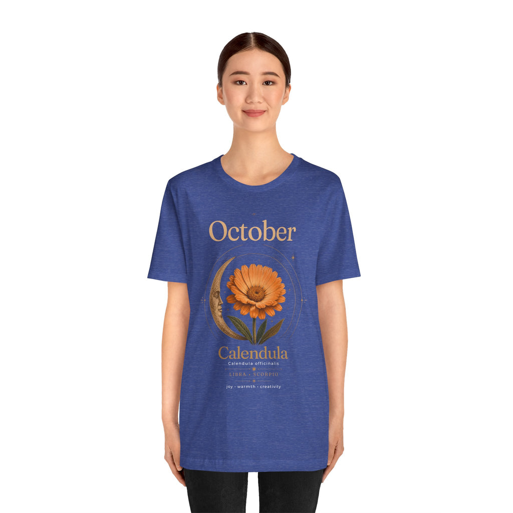 October Birth Flower Calendula T‑Shirt – Floral Birth Month Tee