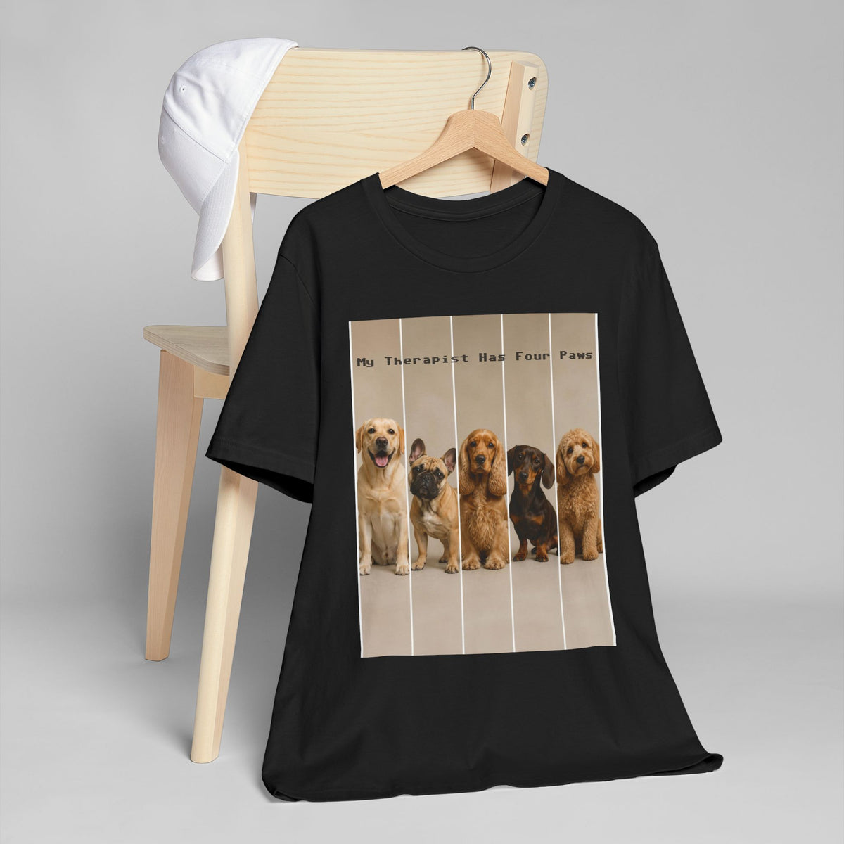 Dog Therapist T‑Shirt — "My Therapist Has Four Paws" Cute Puppy Graphic Tee