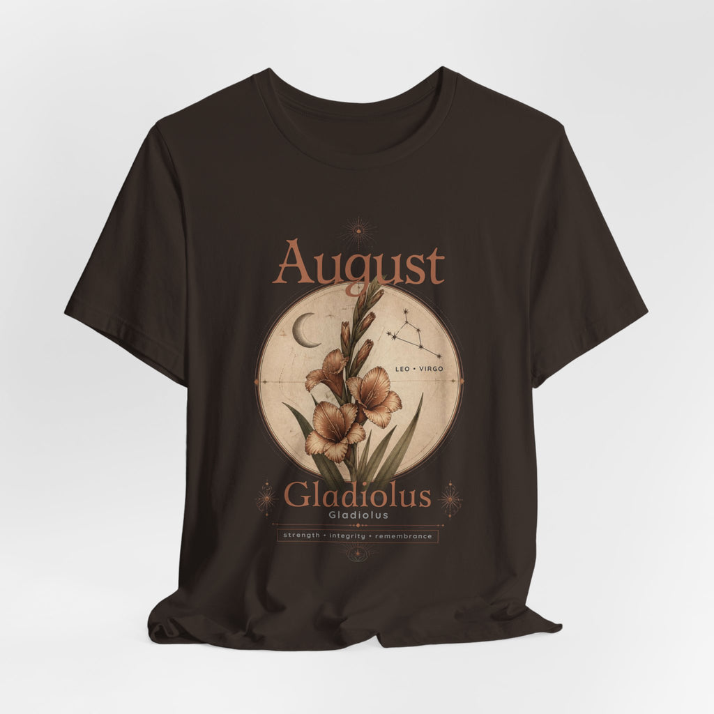 August Birth Flower Gladiolus Floral Tee