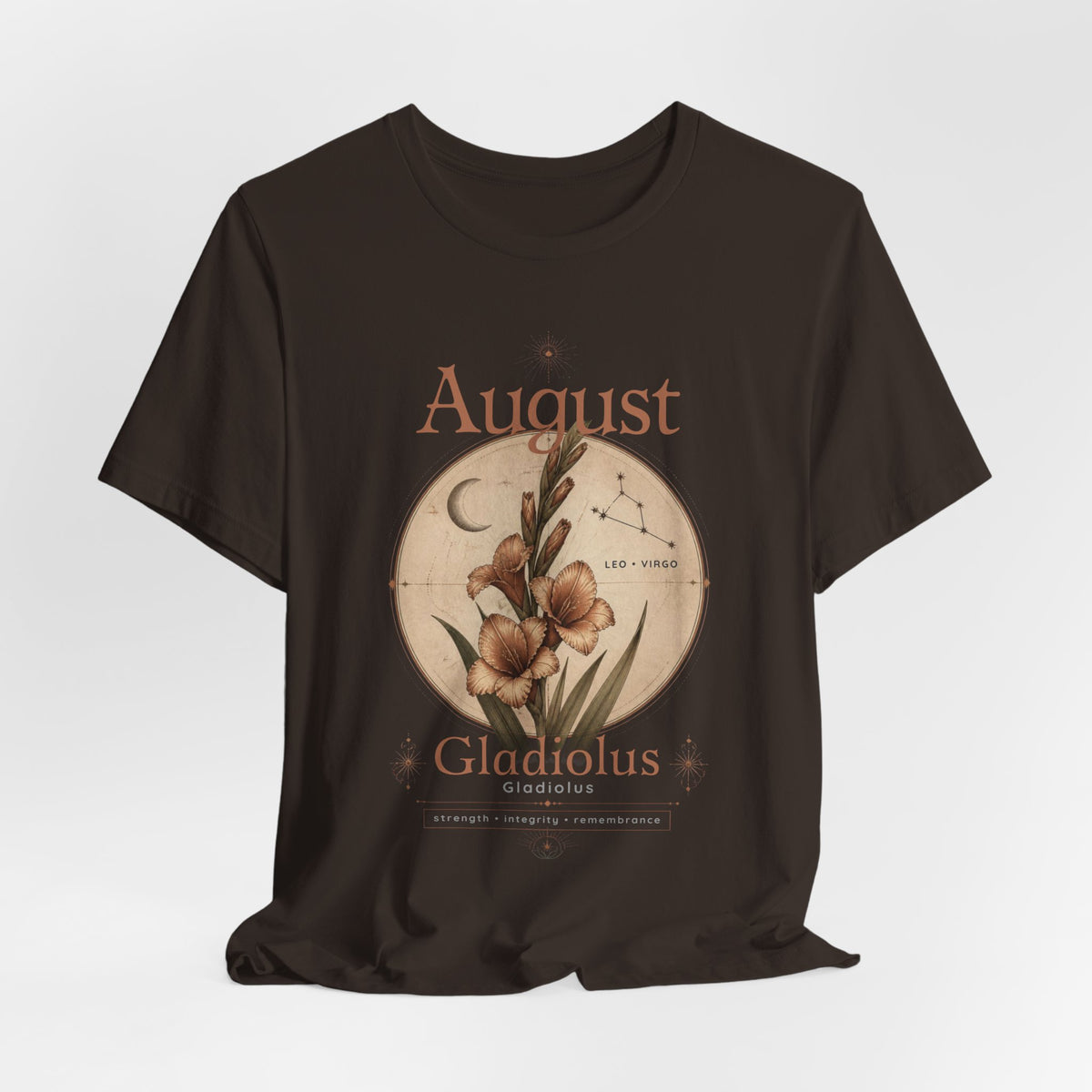 August Birth Flower Gladiolus Floral Tee