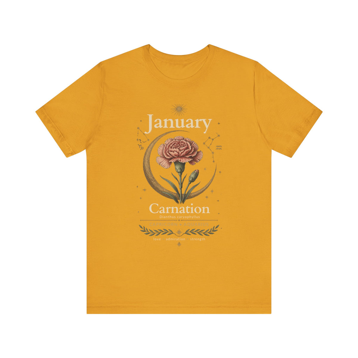 January Birth Flower - Carnation T-Shirt — Birth Month Flower Tee