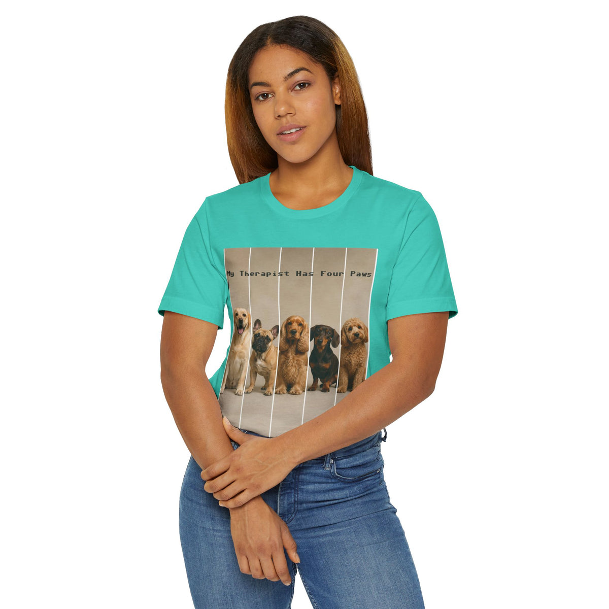 Dog Therapist T‑Shirt — "My Therapist Has Four Paws" Cute Puppy Graphic Tee