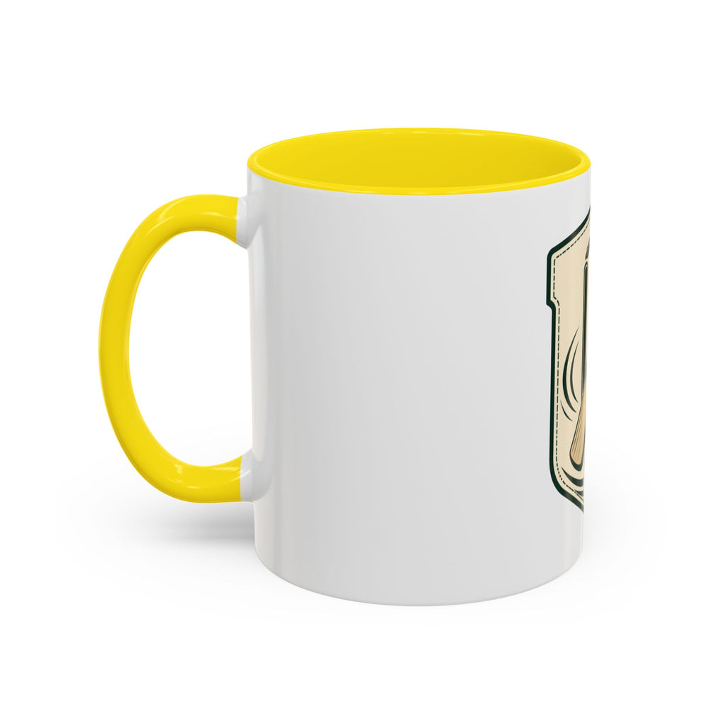 Cricket Crest Accent Mug — Vintage Bat & Ball Coffee Cup (11/15oz)