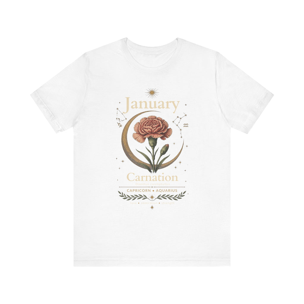 January Birth Flower - Carnation T-Shirt — Birth Month Flower Tee