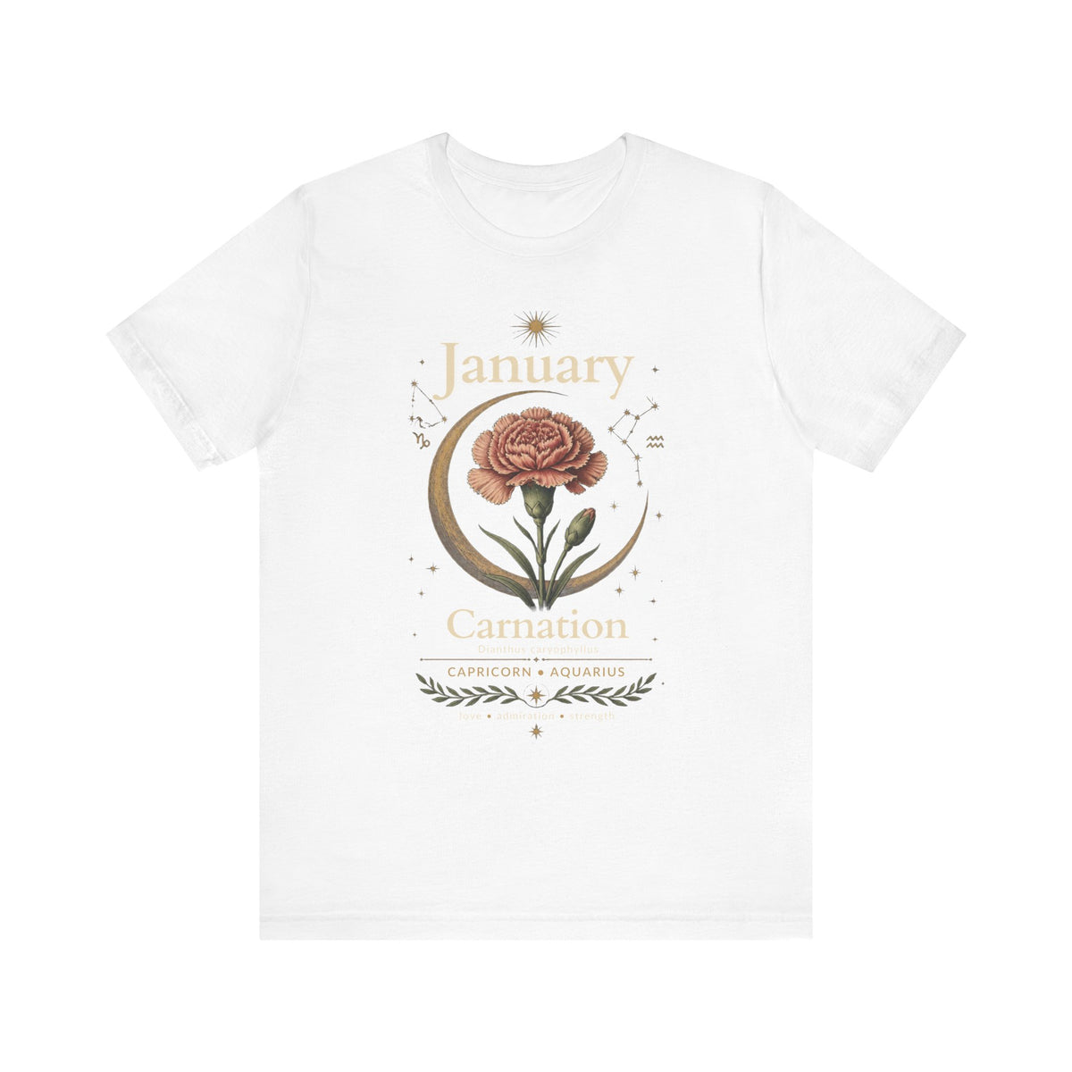 January Birth Flower - Carnation T-Shirt — Birth Month Flower Tee