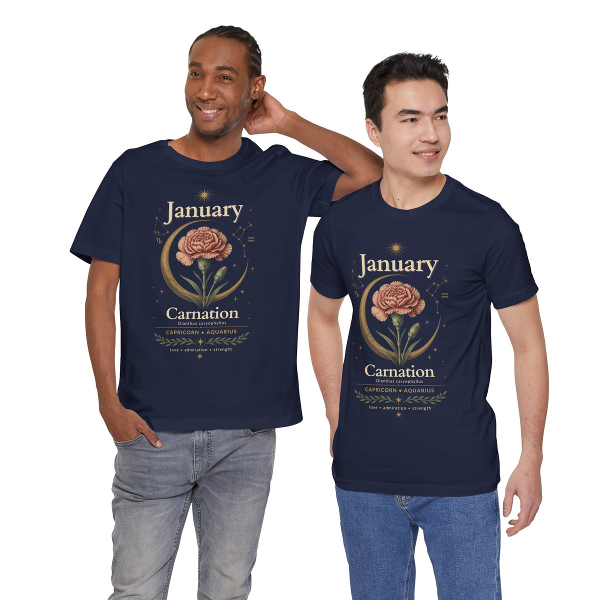 January Birth Flower - Carnation T-Shirt — Birth Month Flower Tee