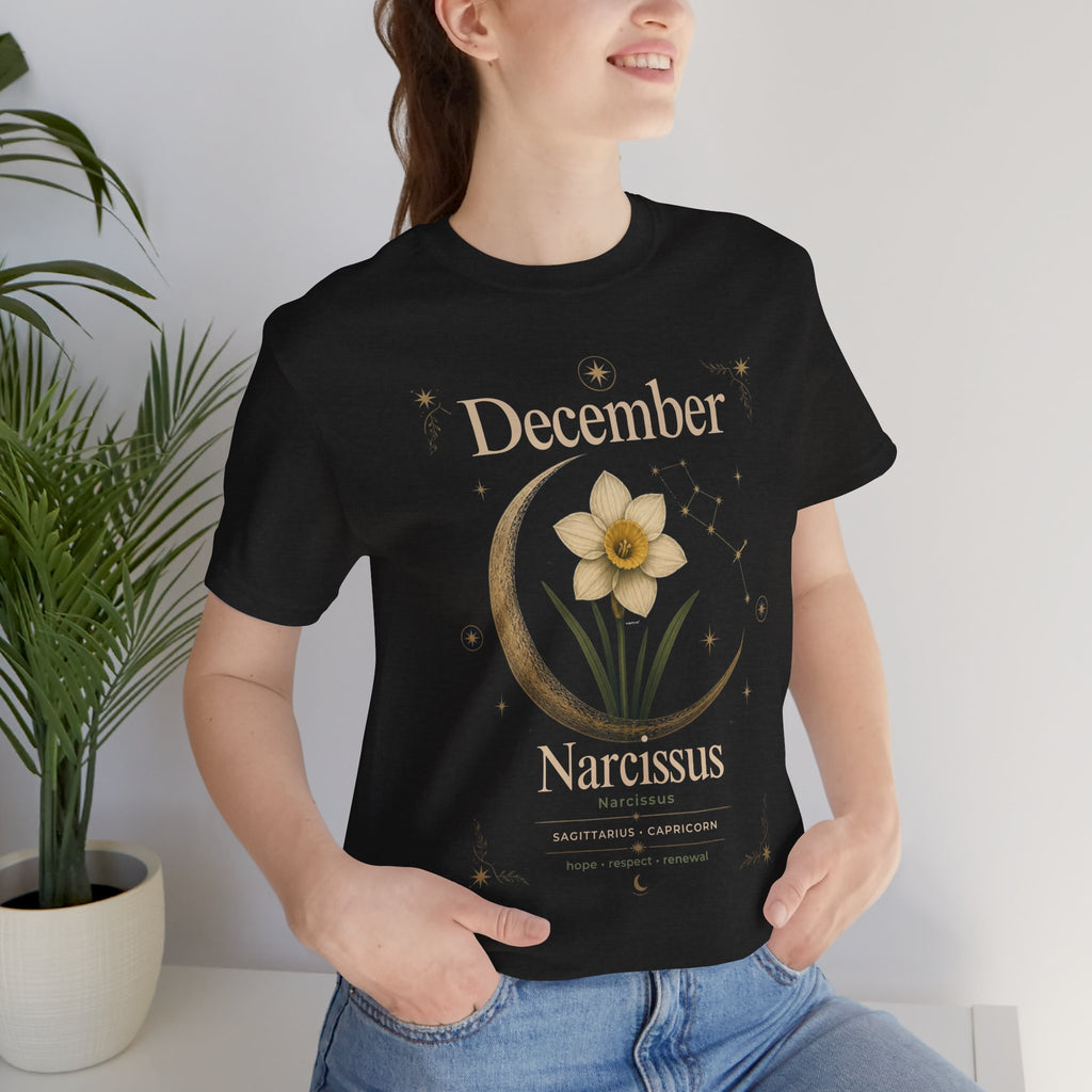 December Birth Flower - Narcissus T‑Shirt — Birth Month Flower Tee