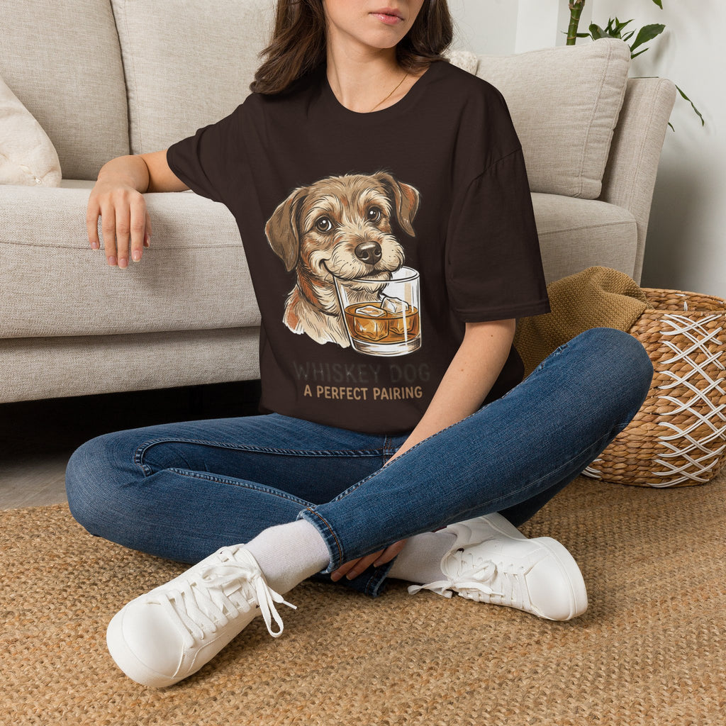 Whiskey Dog A Perfect Pairing T-Shirt | Dog & Whiskey Illustration