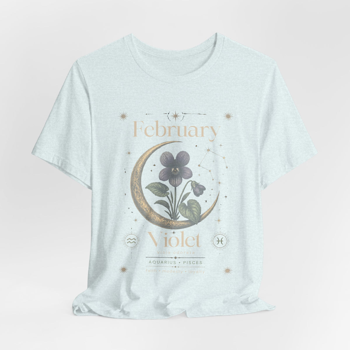 February Birth Flower Tee | Violet Botanical Design | Birthday Gift