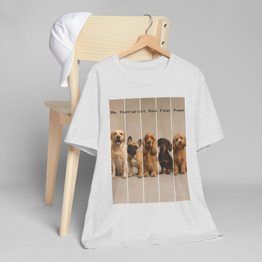 Dog Therapist T‑Shirt — "My Therapist Has Four Paws" Cute Puppy Graphic Tee