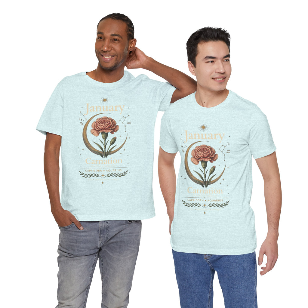 January Birth Flower - Carnation T-Shirt — Birth Month Flower Tee