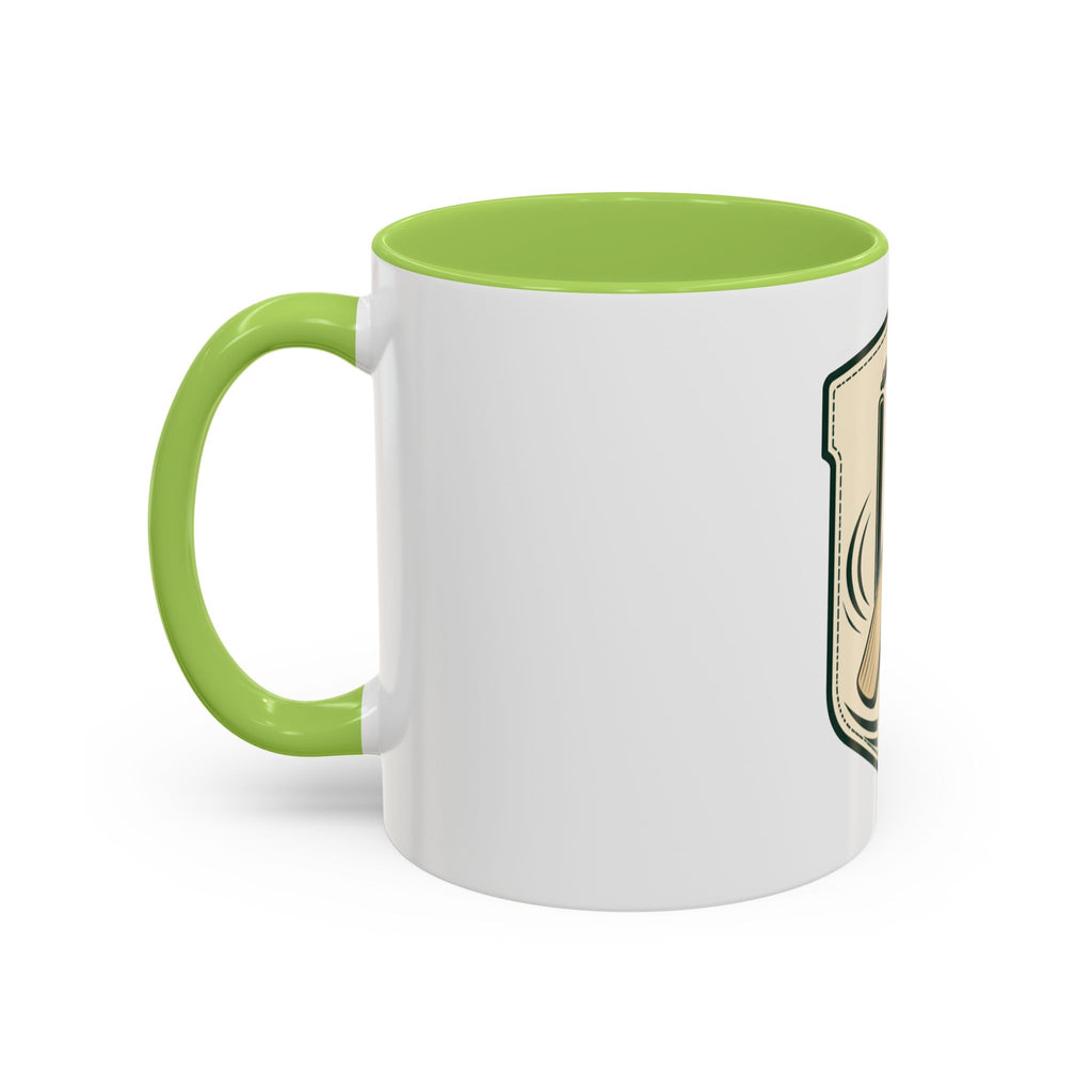 Cricket Crest Accent Mug — Vintage Bat & Ball Coffee Cup (11/15oz)