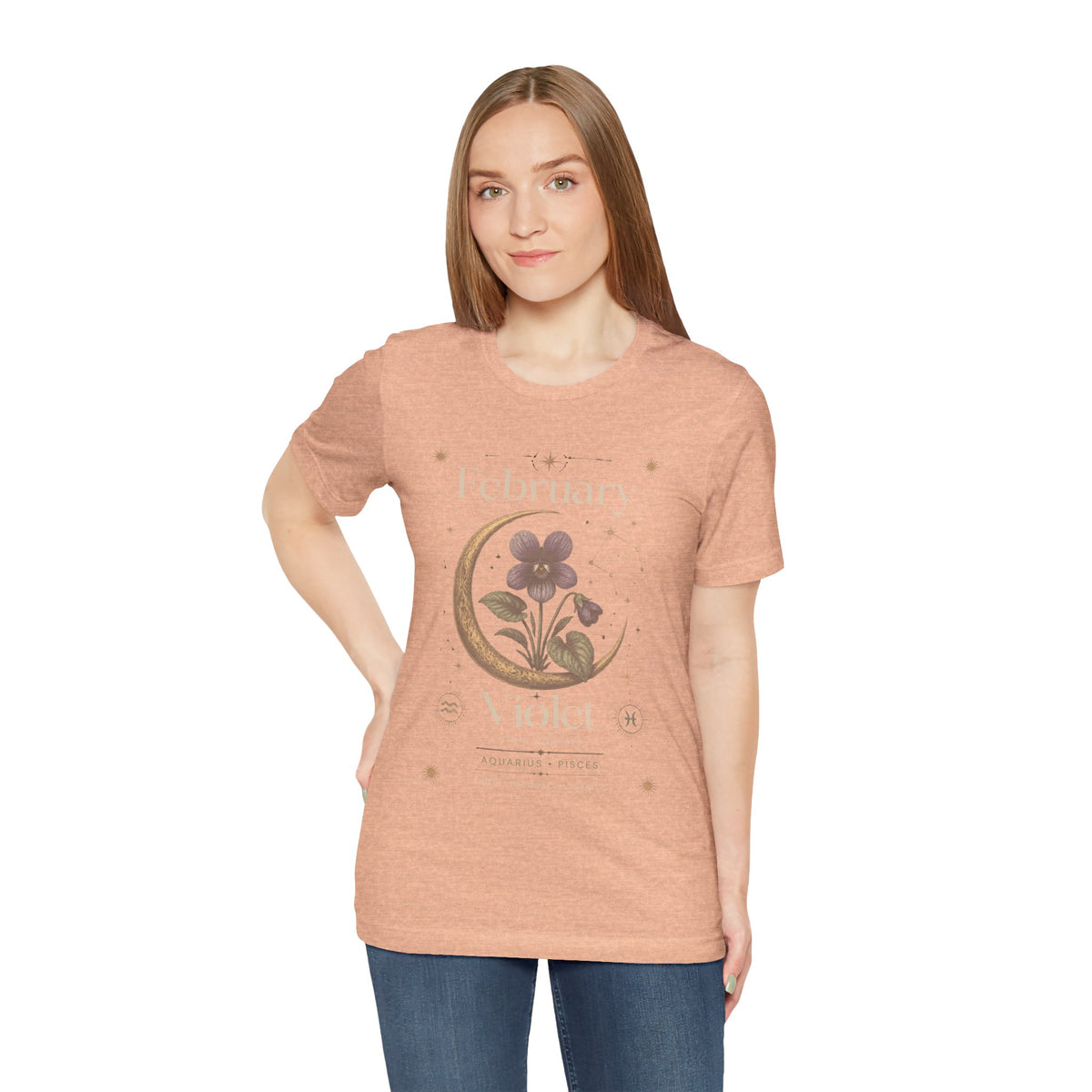 February Birth Flower Tee | Violet Botanical Design | Birthday Gift