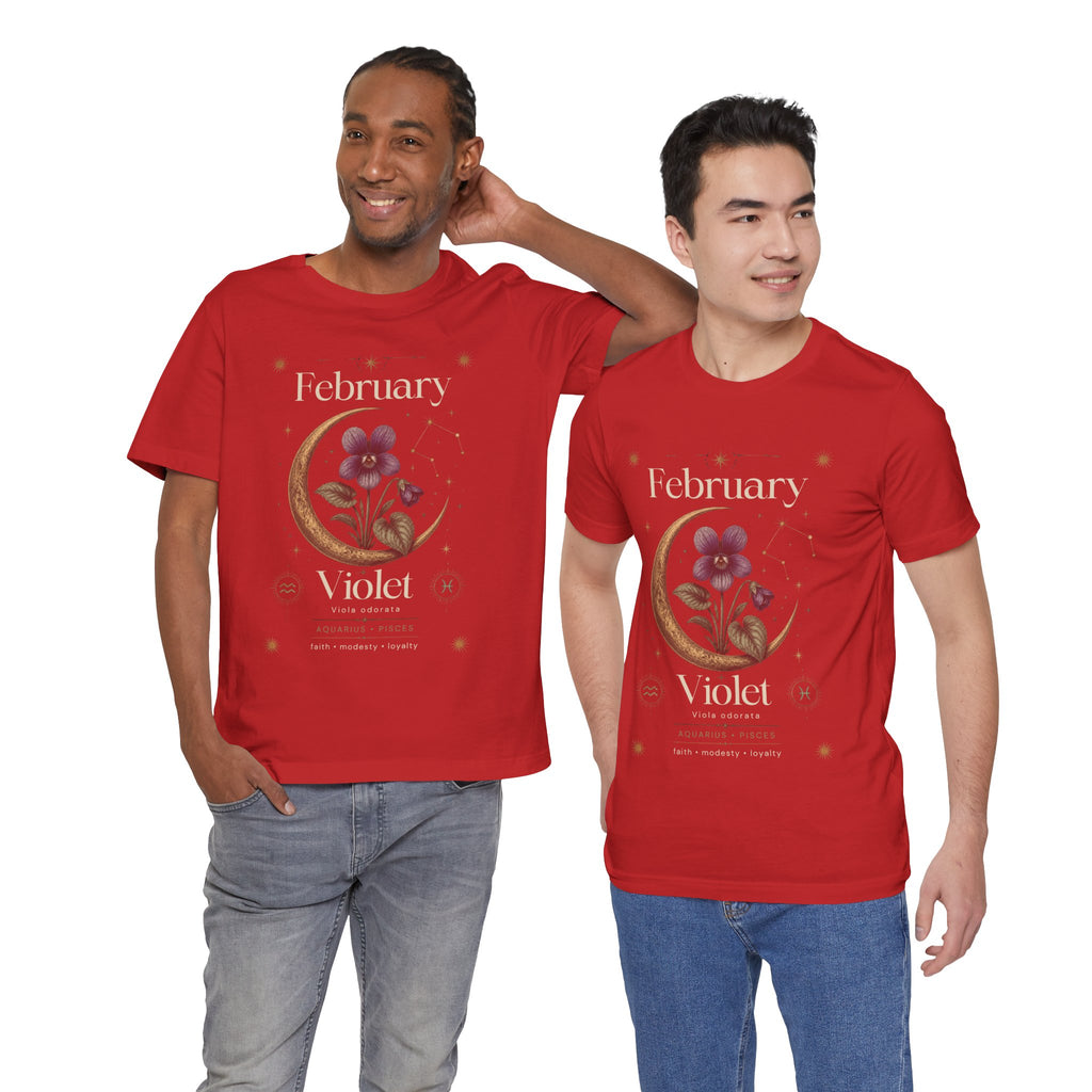 February Birth Flower Tee | Violet Botanical Design | Birthday Gift