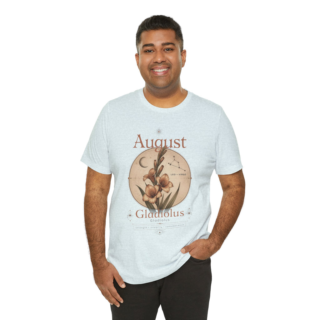 August Birth Flower Gladiolus Floral Tee