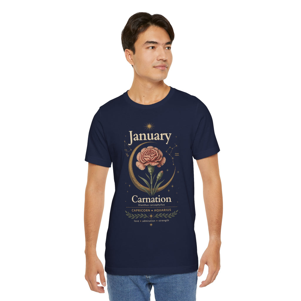 January Birth Flower - Carnation T-Shirt — Birth Month Flower Tee