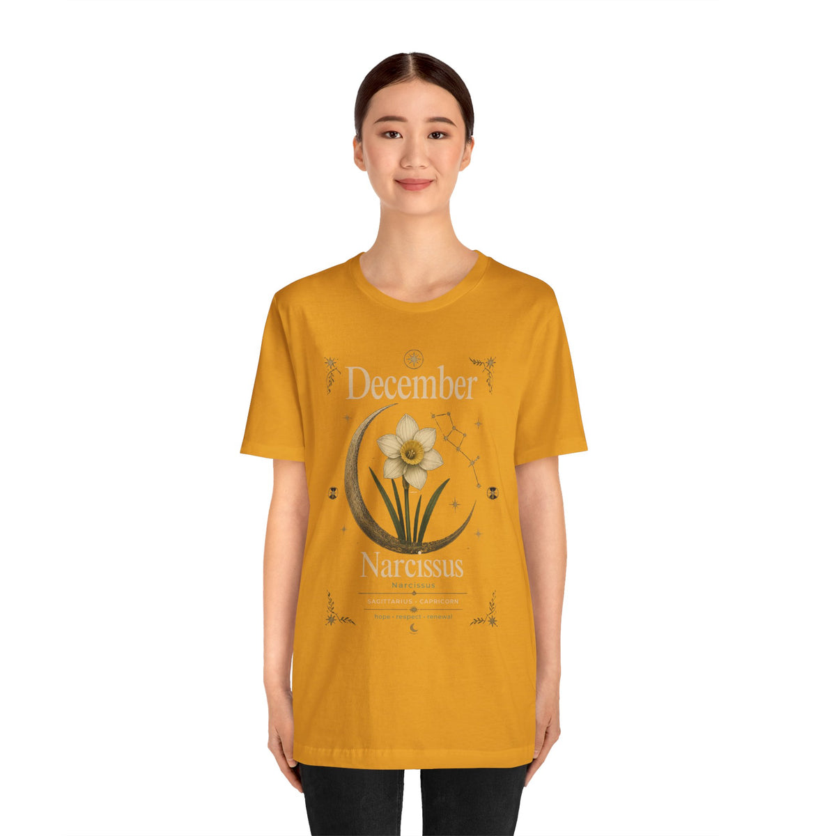 December Birth Flower - Narcissus T‑Shirt — Birth Month Flower Tee