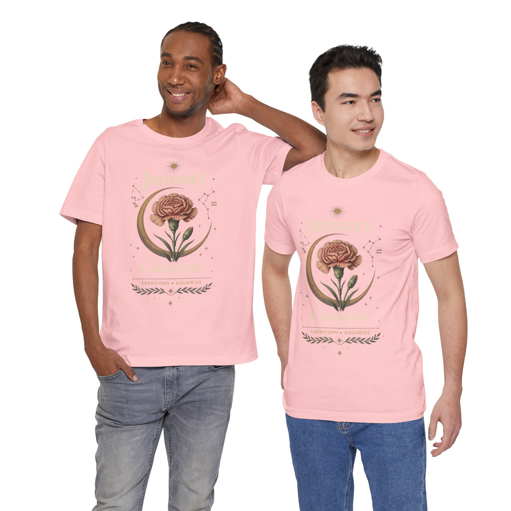 January Birth Flower - Carnation T-Shirt — Birth Month Flower Tee