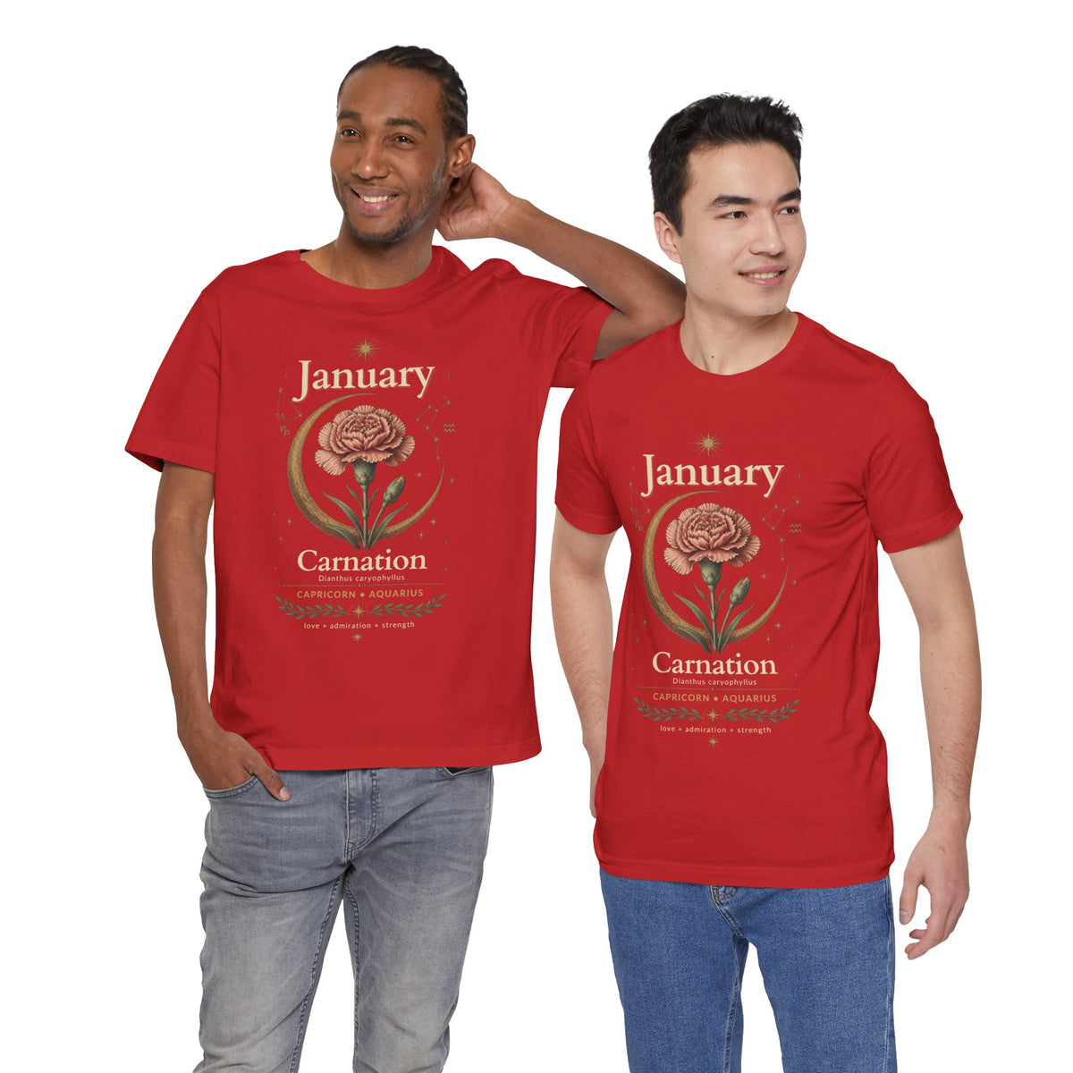 January Birth Flower - Carnation T-Shirt — Birth Month Flower Tee