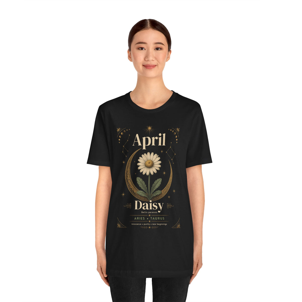 April Birth Flower Tee | Daisy Botanical Design | Birthday Gift