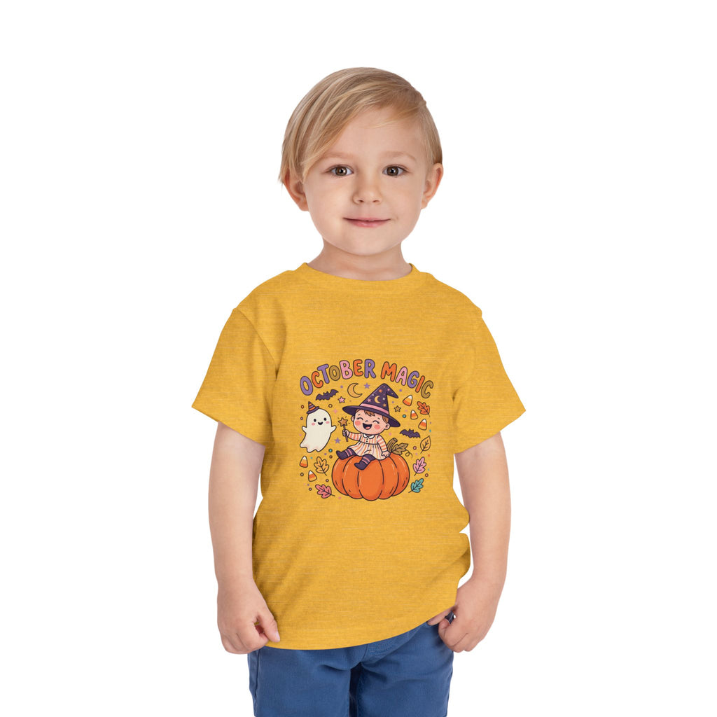 Halloween - October Magic Toddler Tee — Cute Witch Pumpkin Halloween Shirt