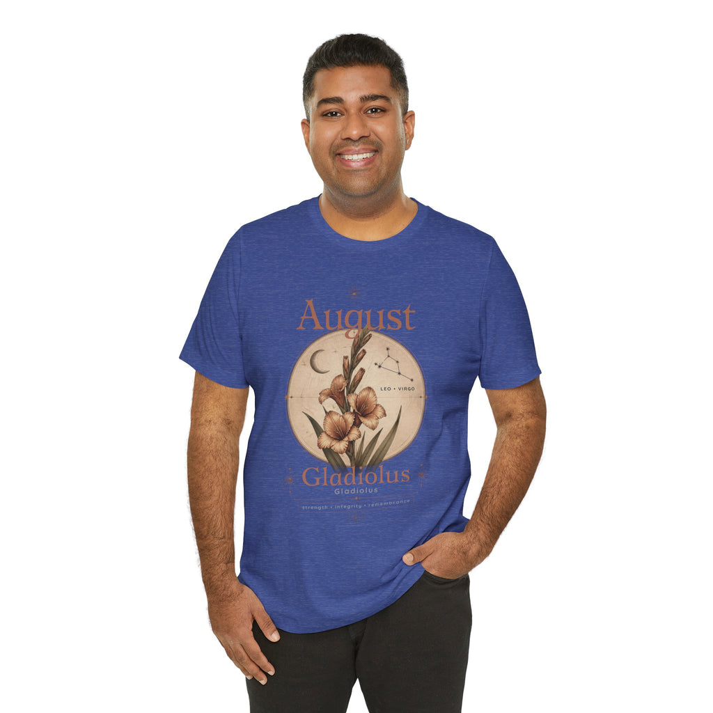 August Birth Flower Gladiolus Floral Tee