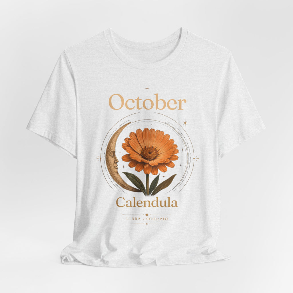October Birth Flower Calendula T‑Shirt – Floral Birth Month Tee