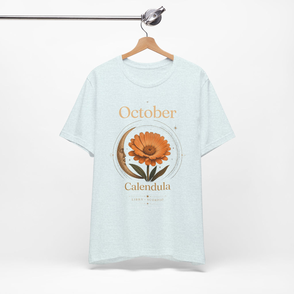 October Birth Flower Calendula T‑Shirt – Floral Birth Month Tee