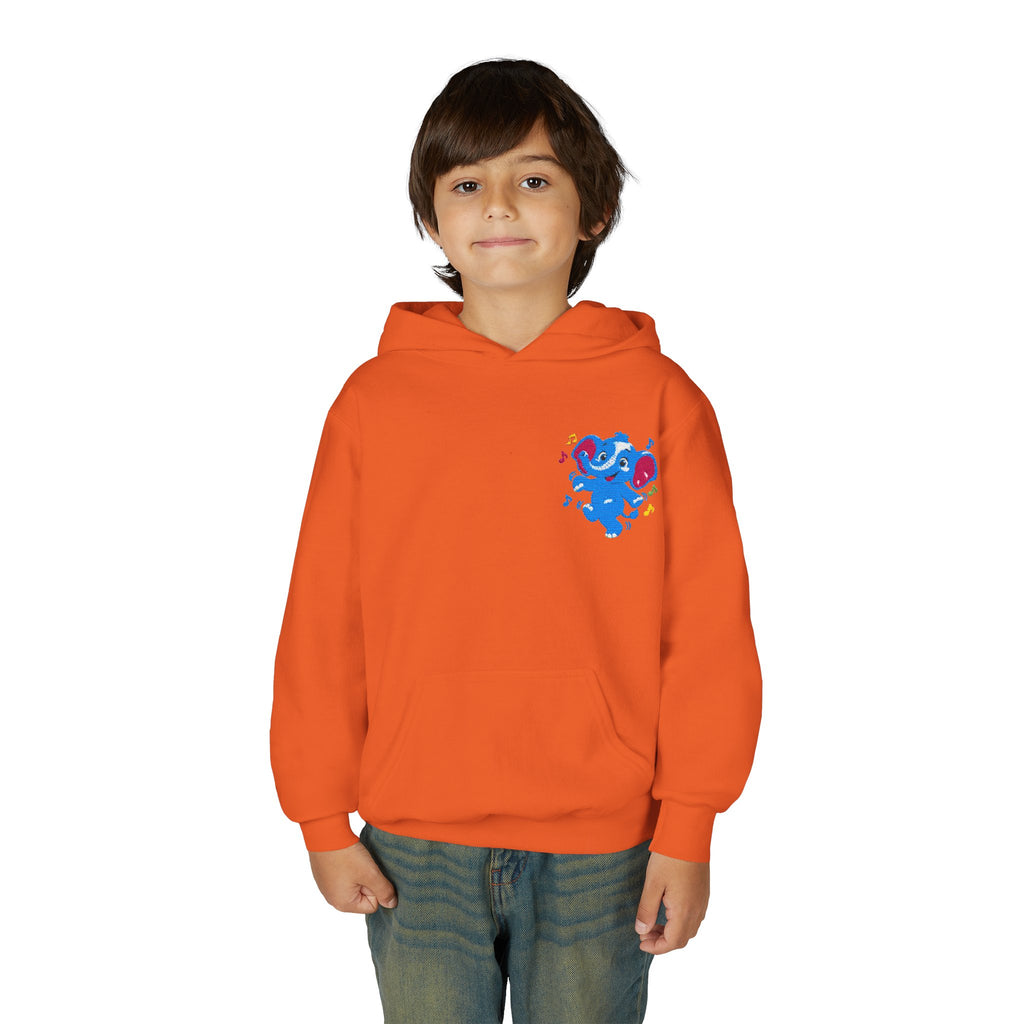 Kids Patriotic Elephant Hoodie – Blue Red USA Spirit Youth Sweatshirt