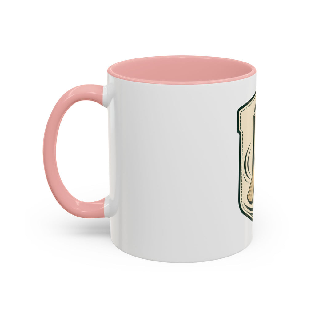 Cricket Crest Accent Mug — Vintage Bat & Ball Coffee Cup (11/15oz)