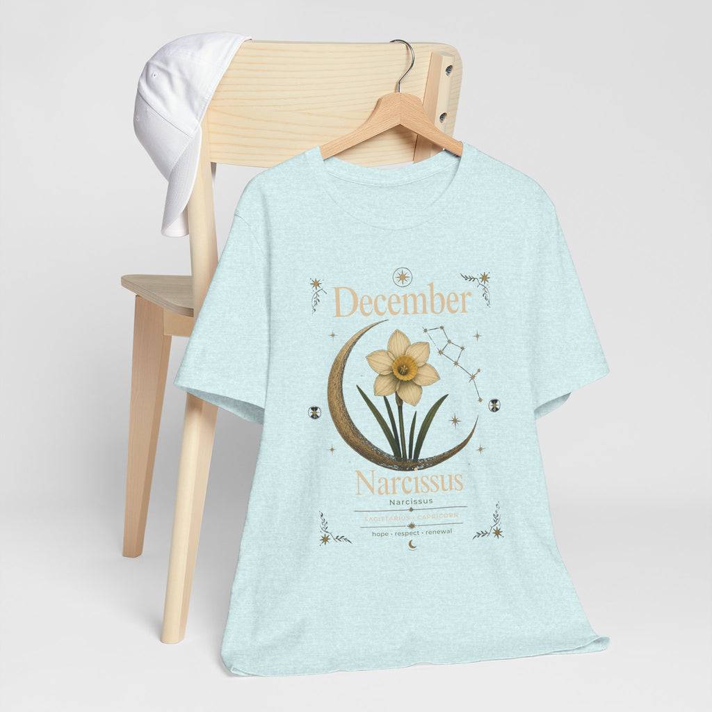 December Birth Flower - Narcissus T‑Shirt — Birth Month Flower Tee