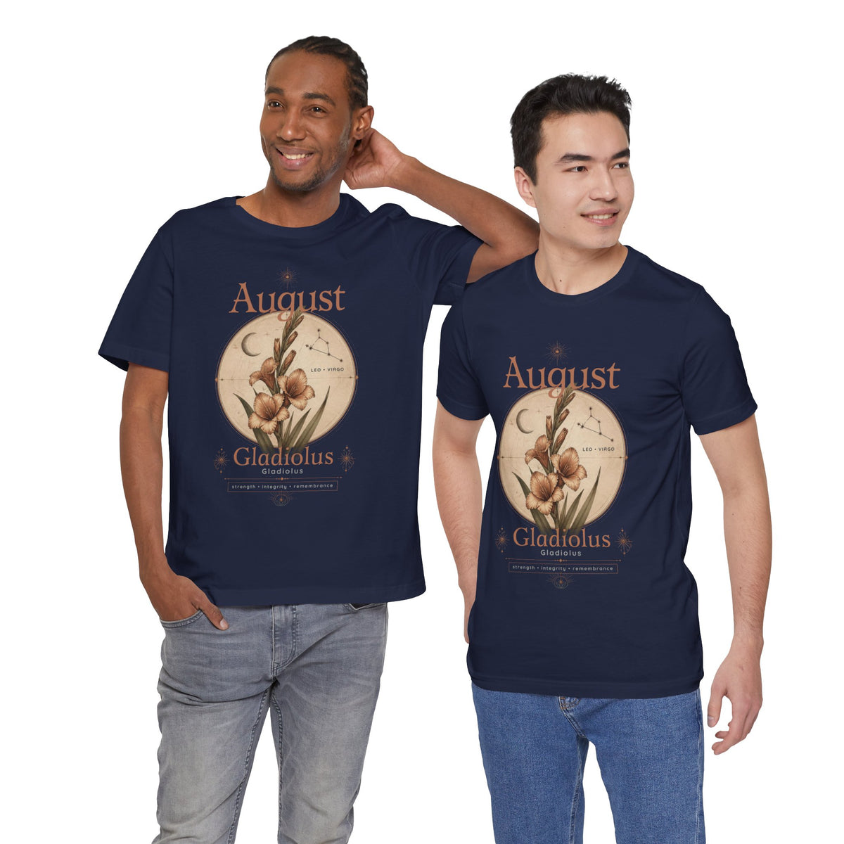 August Birth Flower Gladiolus Floral Tee