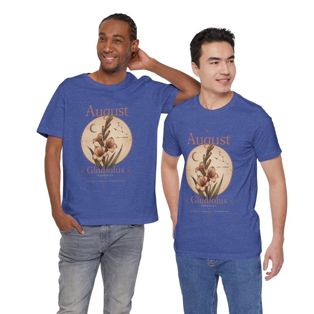 August Birth Flower Gladiolus Floral Tee