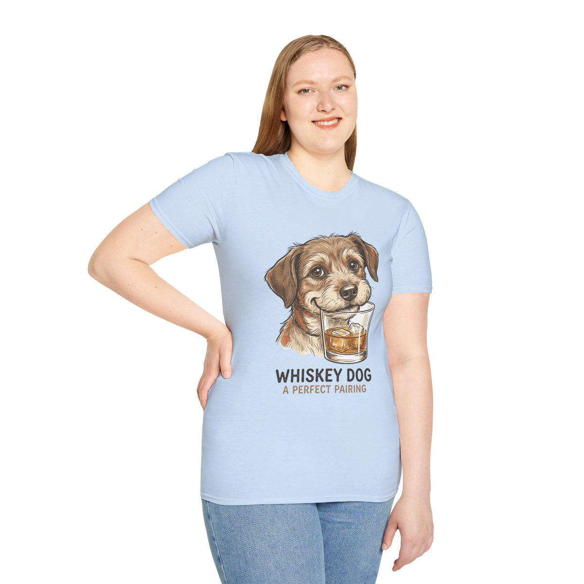 Whiskey Dog A Perfect Pairing T-Shirt | Dog & Whiskey Illustration