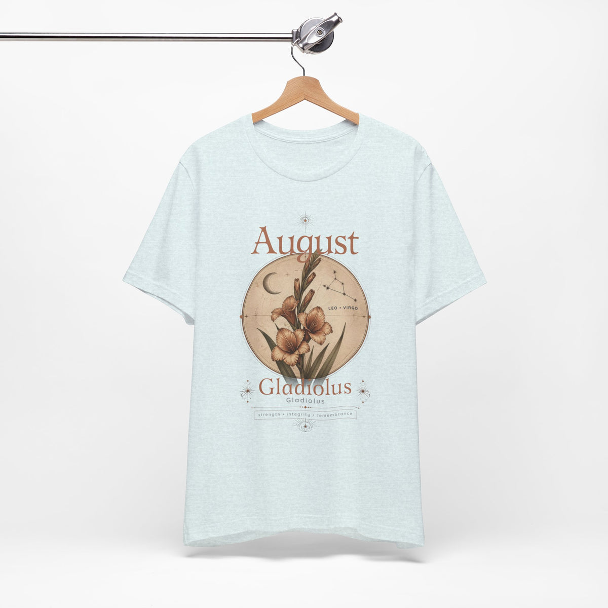 August Birth Flower Gladiolus Floral Tee