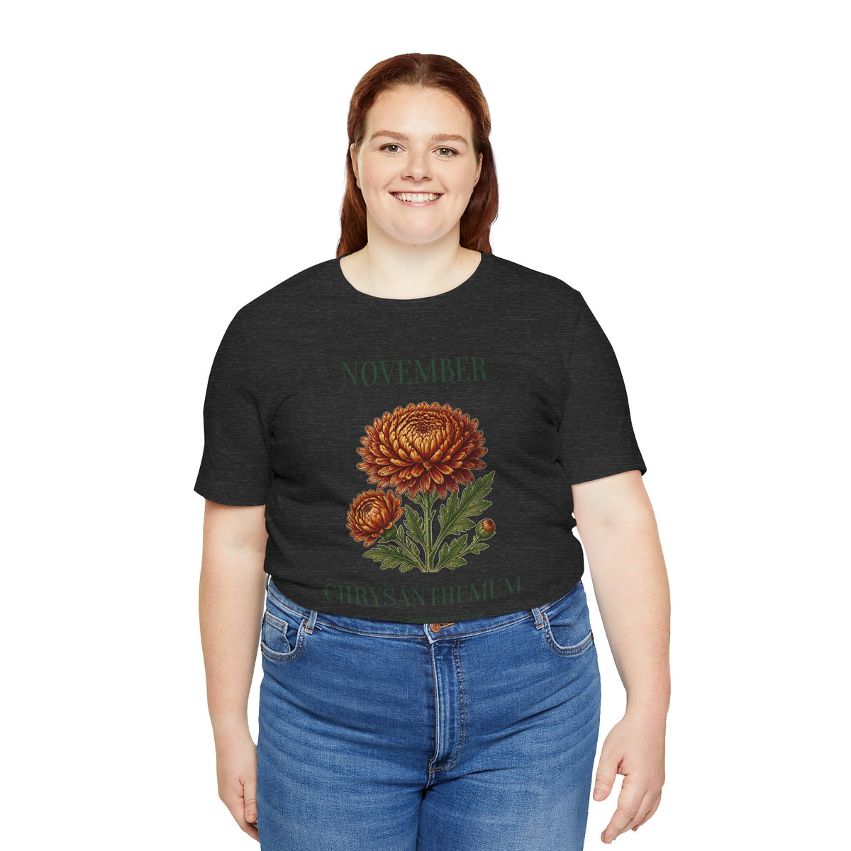 November Birth Flower Tee | Chrysanthemum Celestial Design | Birthday Gift