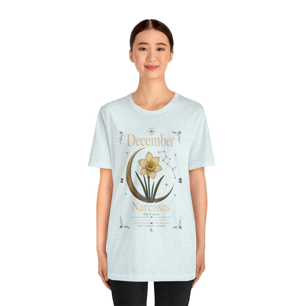December Birth Flower - Narcissus T‑Shirt — Birth Month Flower Tee
