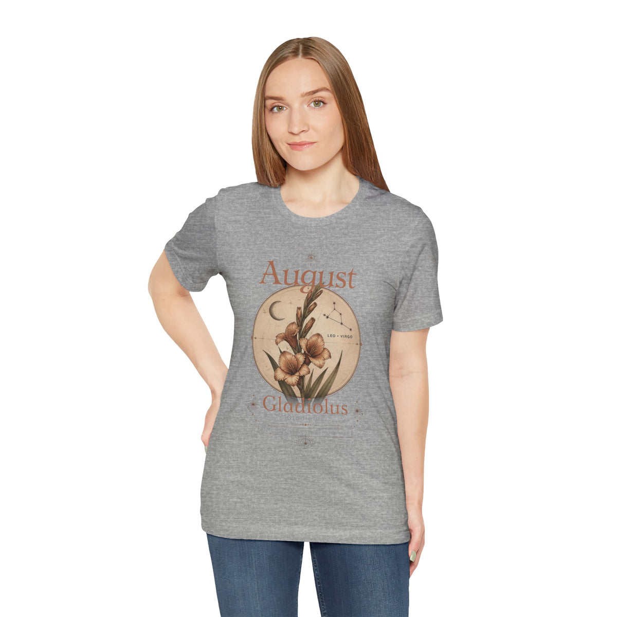 August Birth Flower Gladiolus Floral Tee