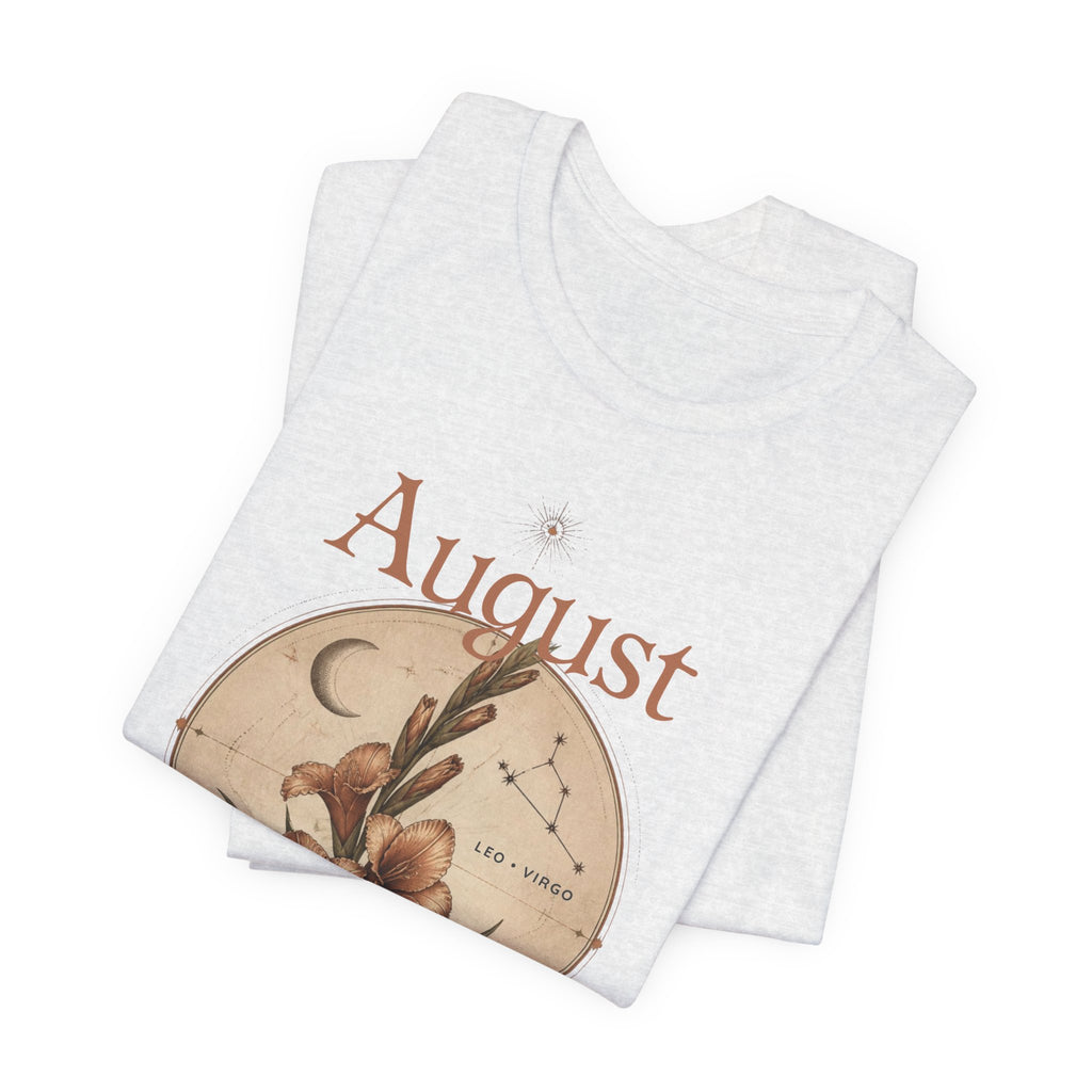 August Birth Flower Gladiolus Floral Tee