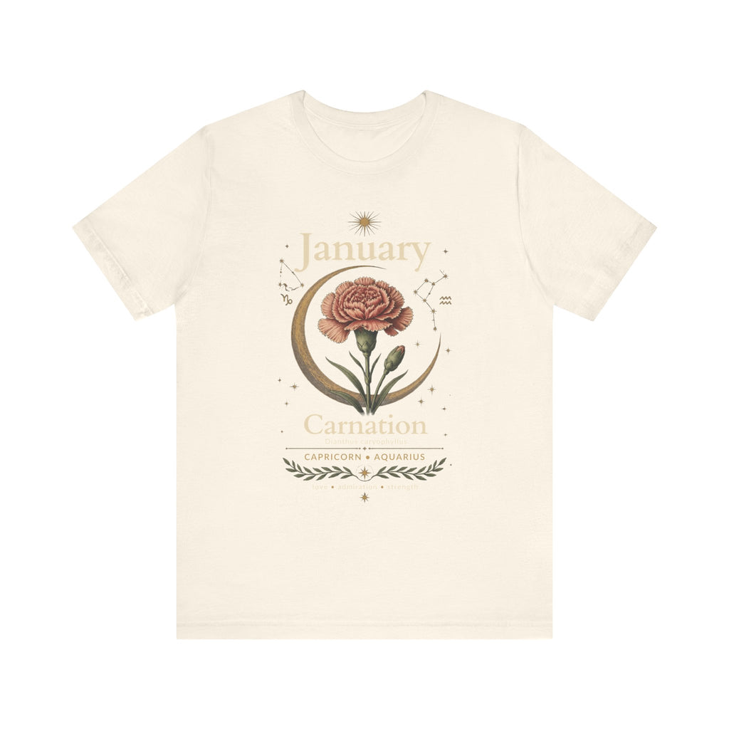 January Birth Flower - Carnation T-Shirt — Birth Month Flower Tee