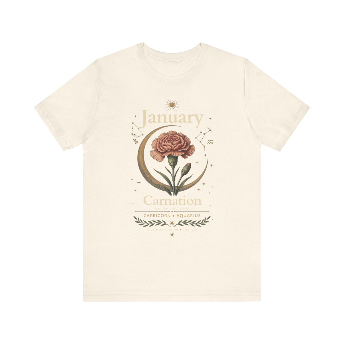 January Birth Flower - Carnation T-Shirt — Birth Month Flower Tee