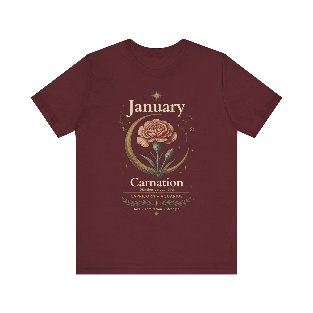 January Birth Flower - Carnation T-Shirt — Birth Month Flower Tee