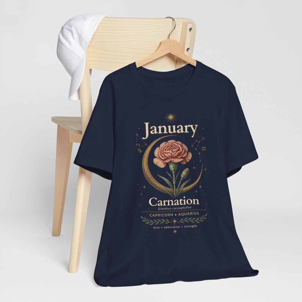 January Birth Flower - Carnation T-Shirt — Birth Month Flower Tee