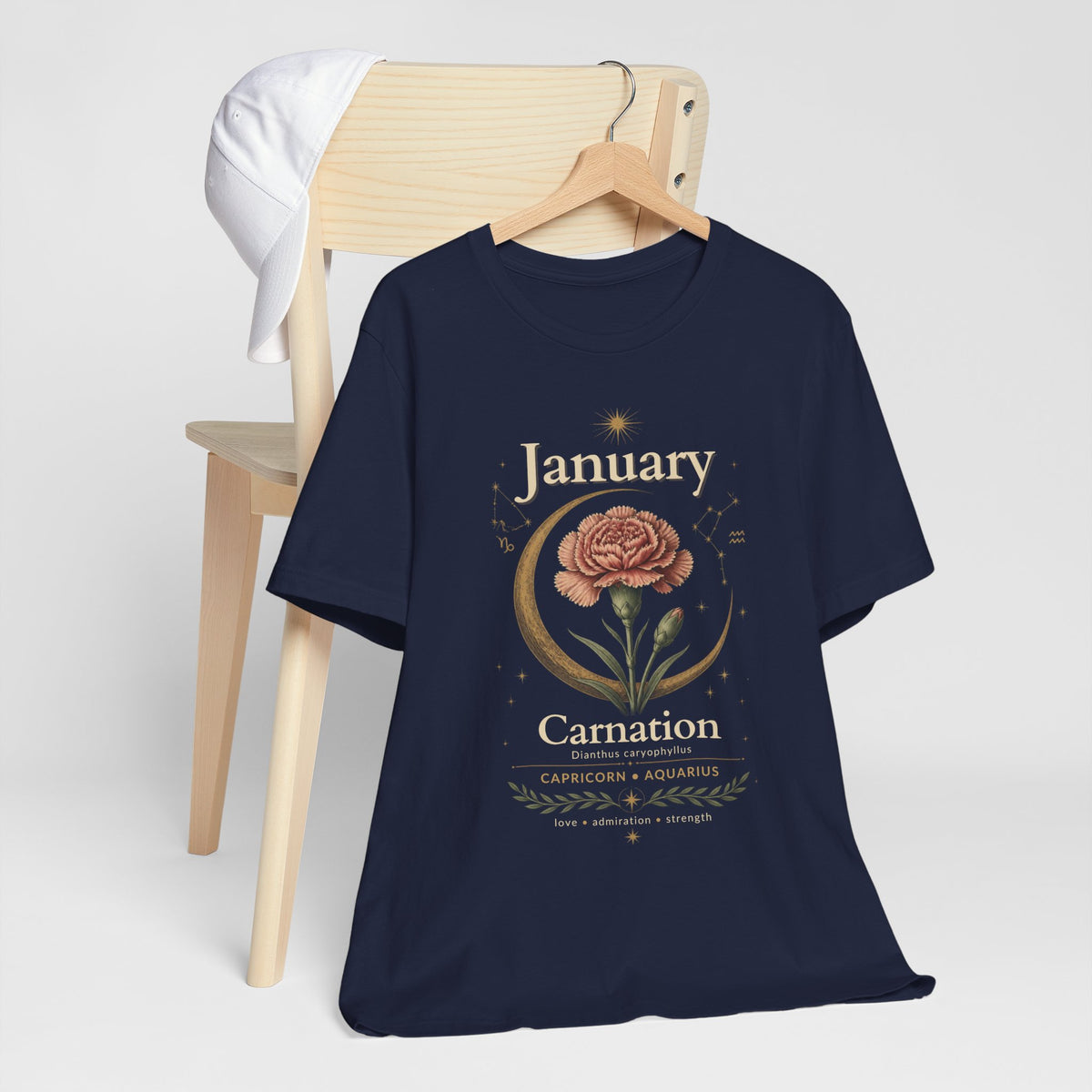 January Birth Flower - Carnation T-Shirt — Birth Month Flower Tee