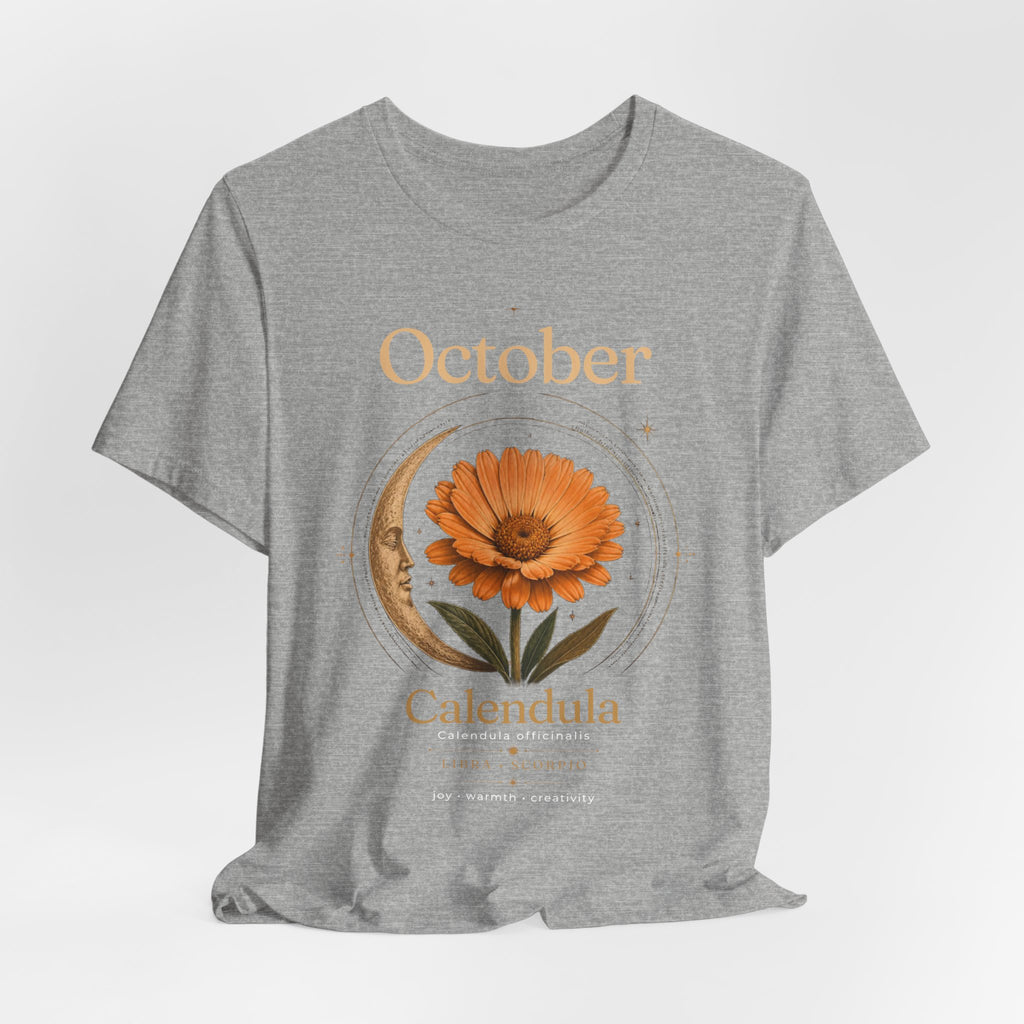 October Birth Flower Calendula T‑Shirt – Floral Birth Month Tee