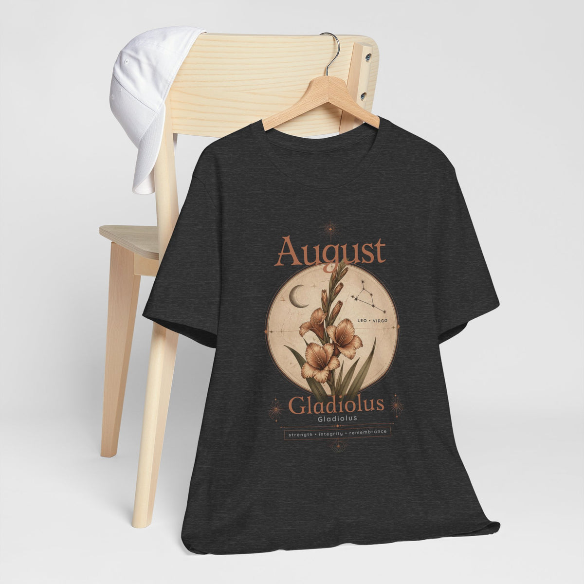 August Birth Flower Gladiolus Floral Tee