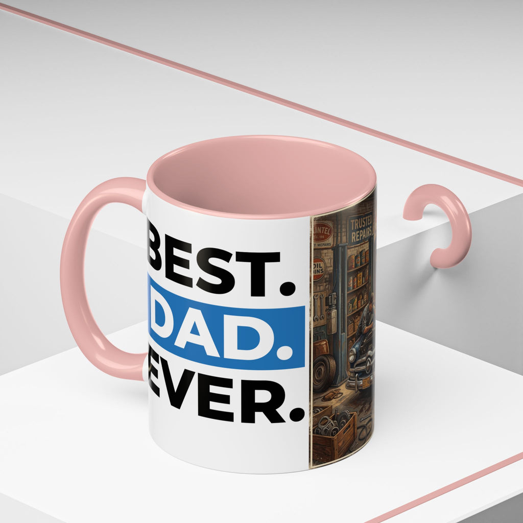 Vintage Dad Garage Mechanic Illustration Mug | Accent Coffee Mug