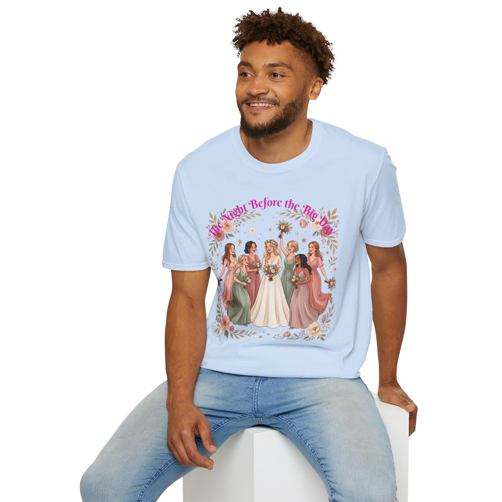 Bride and Bridesmaids Illustration T-Shirt | Floral Wedding Bridal Party Design