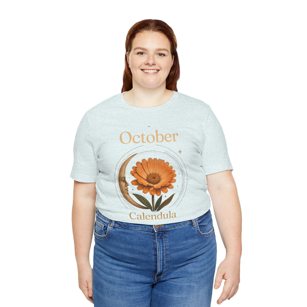 October Birth Flower Calendula T‑Shirt – Floral Birth Month Tee